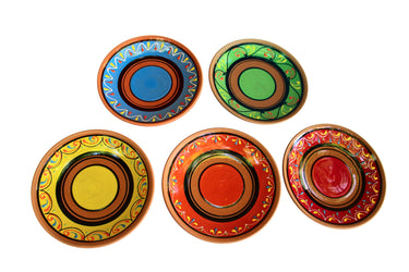 Terracotta Salad Plates, Set of 5 - Hand Painted From Spain
